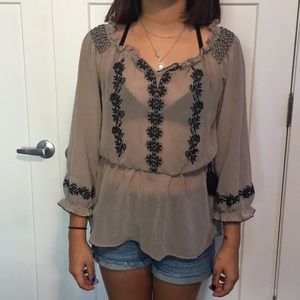 Tan blouse